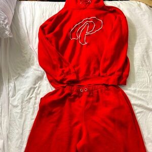Red Pretty Little Thing sweat suit